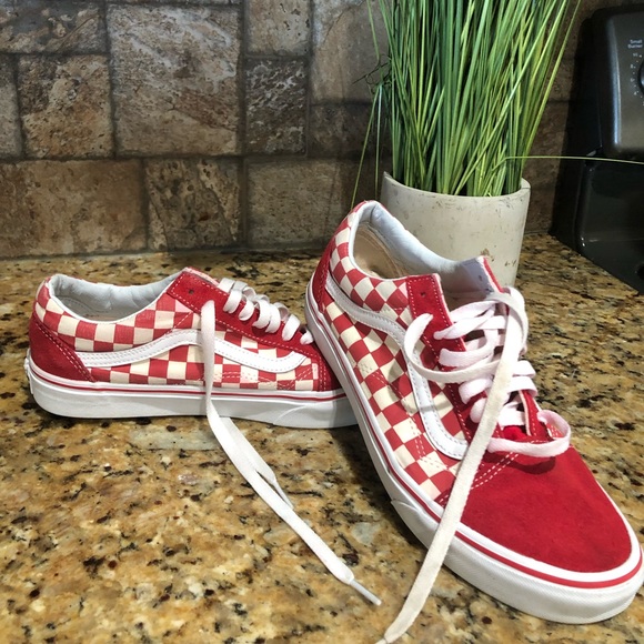 Vans Shoes - Vans Checkered red shoes